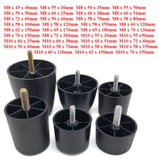 M8 M10 Black Plastic Legs Parts Leveling Screw-in Furniture Couch Legs Sofa Leg