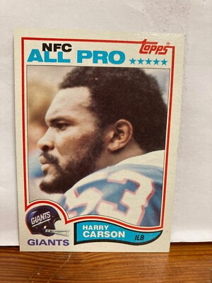 Harry Carson 1982 Topps - Football Card New York Giants