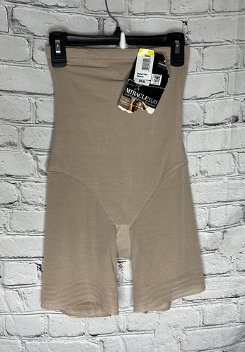 Miraclesuit Tummy-Control Sheer Trim Thigh Slimmer Hi Waist 2789 Beige M NWT - Imagen 2 de 11