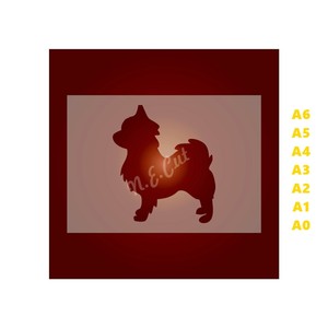Long Hair Chihuahua Dog Stencil 350 Micron Mylar Not