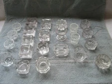 Individual clear salts, 23 total mostly non-matching vintage