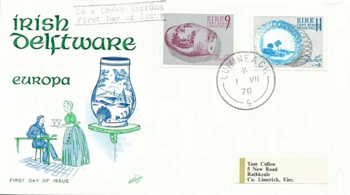 Ireland 1976 Europa FDC First Day Cover Irish Delph CEPT Delphware Limerick