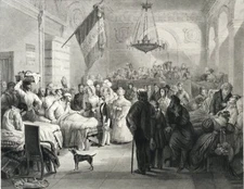 Marie Amélie de Bourbon (1782-1866) Reine de France visite aux blessés  XIXe