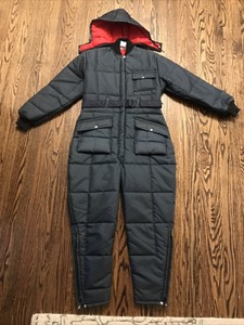VTG Skagway Work Leisure Men' Quilted Coveralls Snowsuit With Hood Medium  Navy | eBay