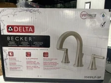 Delta 35891LFSP Becker Dual Handle Bathroom Sink Faucet with Drain - Silver