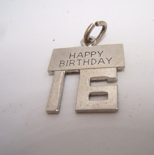 VINTAGE WELLS STERLING SILVER CHARM HAPPY BIRTHDAY 16