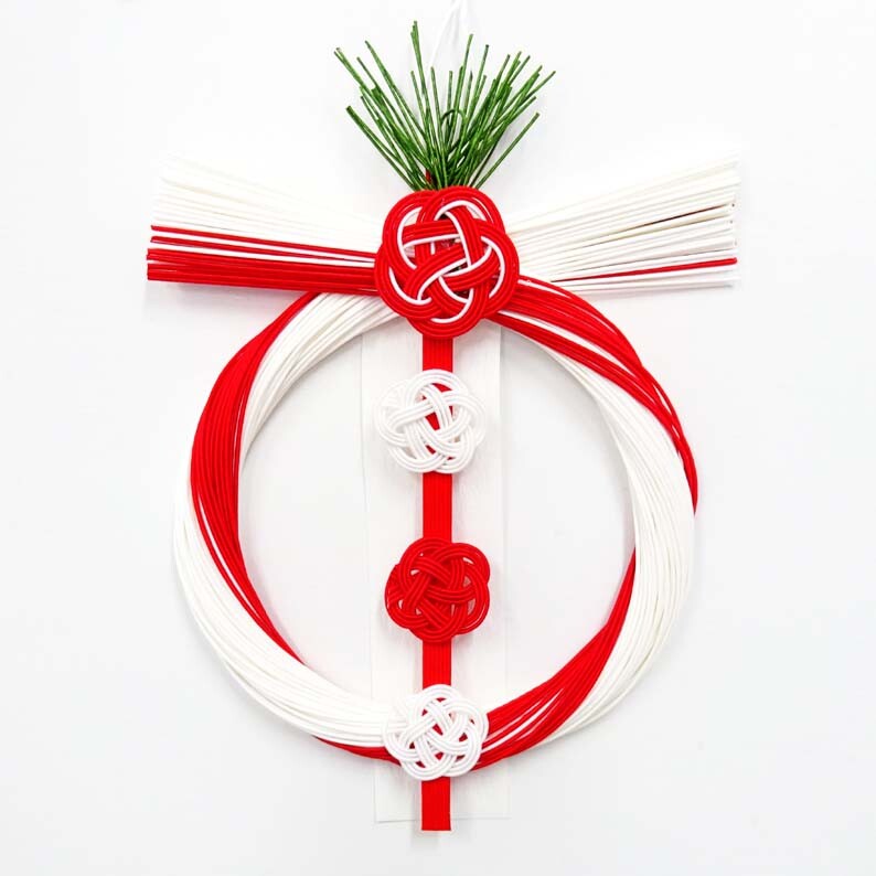 New year しめ縄 New Year Japan Shimenawa Red and white mizuhiki wreath 梅 Ume 6