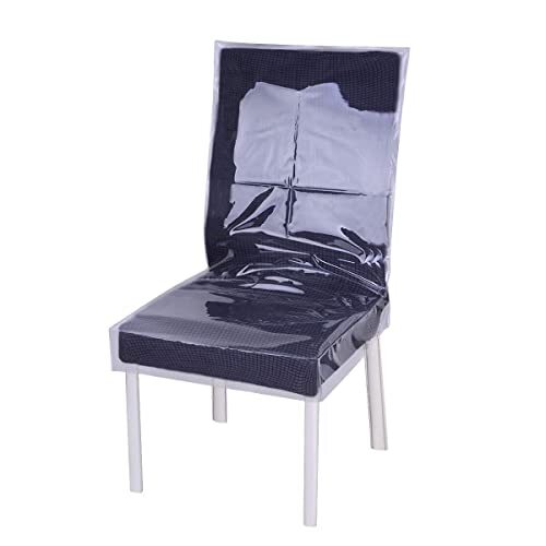 4 Pack Plastic Dining Chair Covers Clear Slipcovers Waterproof Seat Protectors - Picture 1 of 8