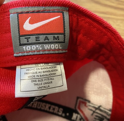 Nike Nebraska Cornhuskers Hat Adult Mens Red Adjustable Strap Wool NCAA Team - Picture 6 of 7