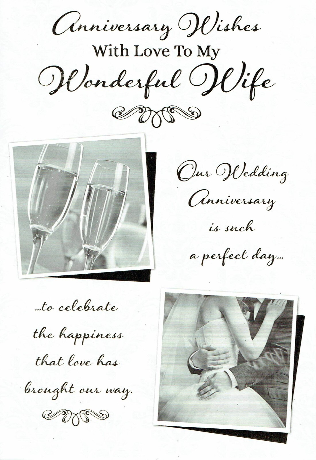 WIFE ANNIVERSARY CARD ~ Quality Traditional Design With Lovely Words