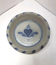 Vintage 1987 Rowe Pottery Salt Glazed Stoneware Pie Plate 11.125" x 2.375"