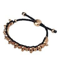 Links Of London Rose Gold Vermeil Mini Skull Friendship Bracelet Black RRP165
