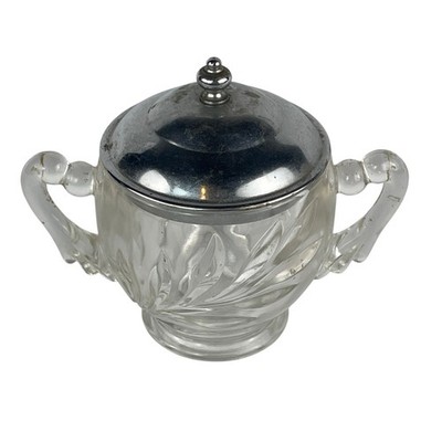 Vintage 1950 s Willow Pattern Indiana Glass Sugar Bowl