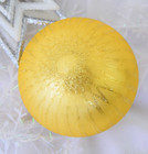 Trio Golden Color Vintage Glass Christmas Ornaments — photo 6