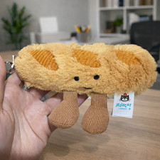 Jellycat Amuseables Baguette Plush Bag Charm Keychain Soft Cute Collectible NWT