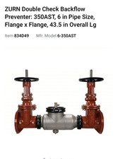 The 6-inch Wilkins 350ASTDA is a double check detector backflow assembly 250psi