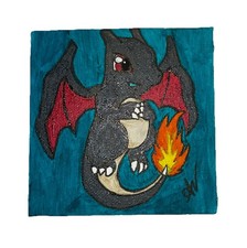 Nintendo Pok mon Fan Wall Artwork Shiny Charizard 4x4 Canvas Acrylic Painting