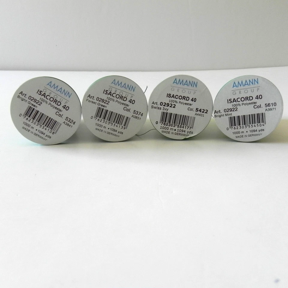 Amann Isacord 40 100% Polyester Lot of 4 Green Shades 1000M - Image 2 of 4
