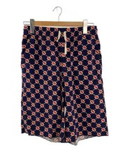 GUCCI Hexagon Shorts/ Size 44/ Silk/ NVY/ All-Over Print/ 654859