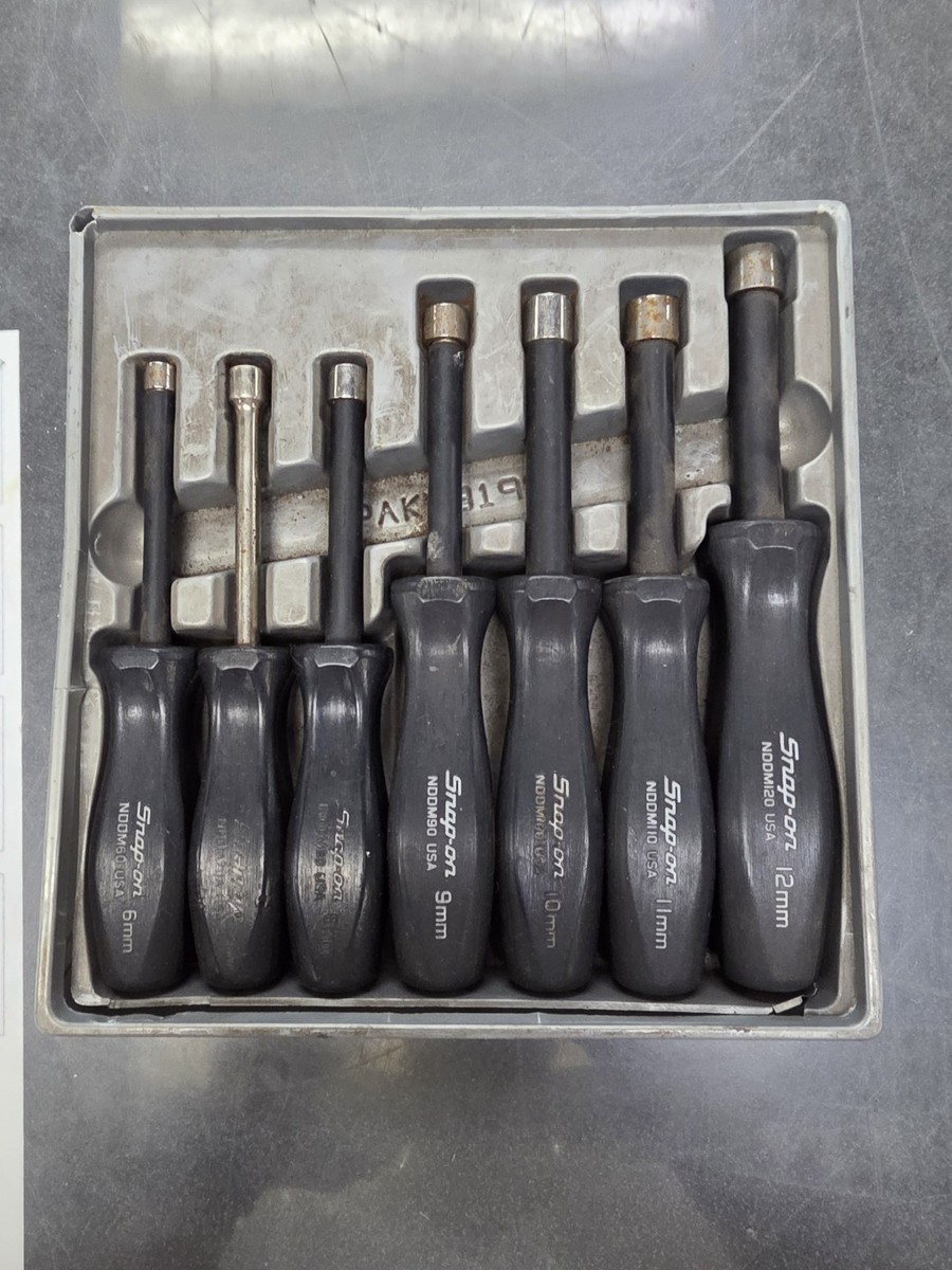 Snap On Tools NDDM120 7 Pc Metric Nut Driver Set 12 Mm-6 Mm,Black