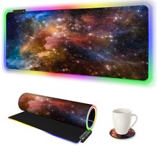 AIMSA Large Gaming Mouse Pad RGB, Keyboard Led Mousepad Extended 35.4 x 15.8 ...
