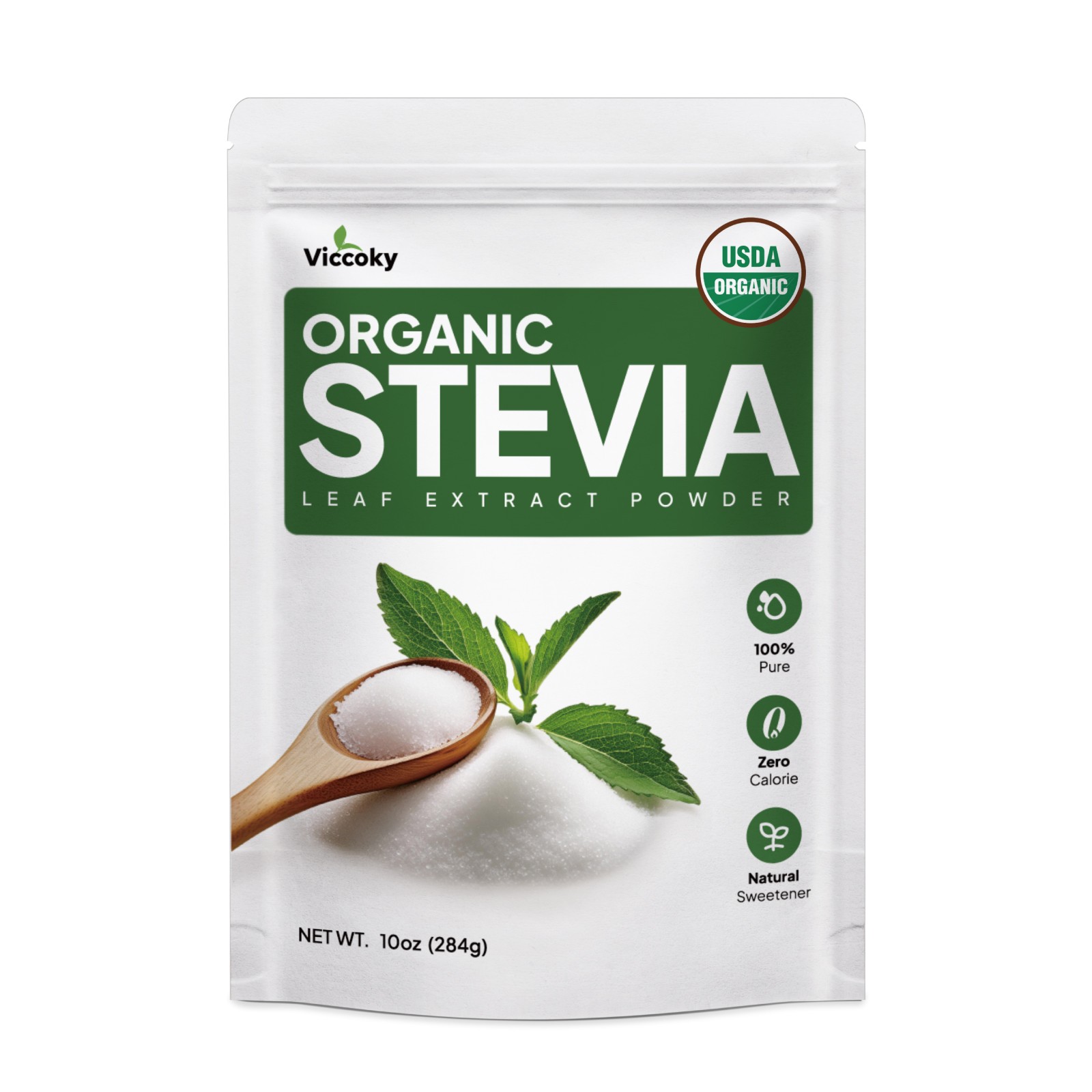 Organic Stevia Powder Pure Extract Natural Sweetener 0 Calor
