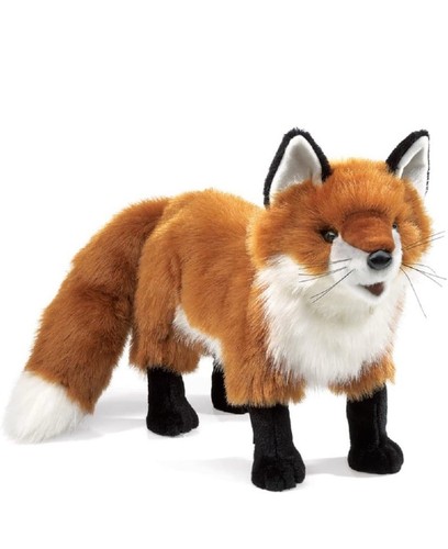 Folkmanis Red Fox Hand Puppet, Rust, White, Black