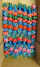 5 strands Lamp Work Glass Beads, Fashion jewelry making beads, handmade glass.