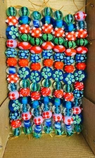 5 strands Lamp Work Glass Beads, Fashion jewelry making beads, handmade glass.