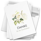 Trauer Danksagung Set 10 Karten Dank im Trauerfall mit Umschlag Blumen creme