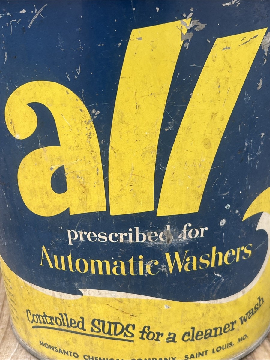 Vintage 25 lbs. ALL Soap Detergent Galvanized Metal Pail Bucket