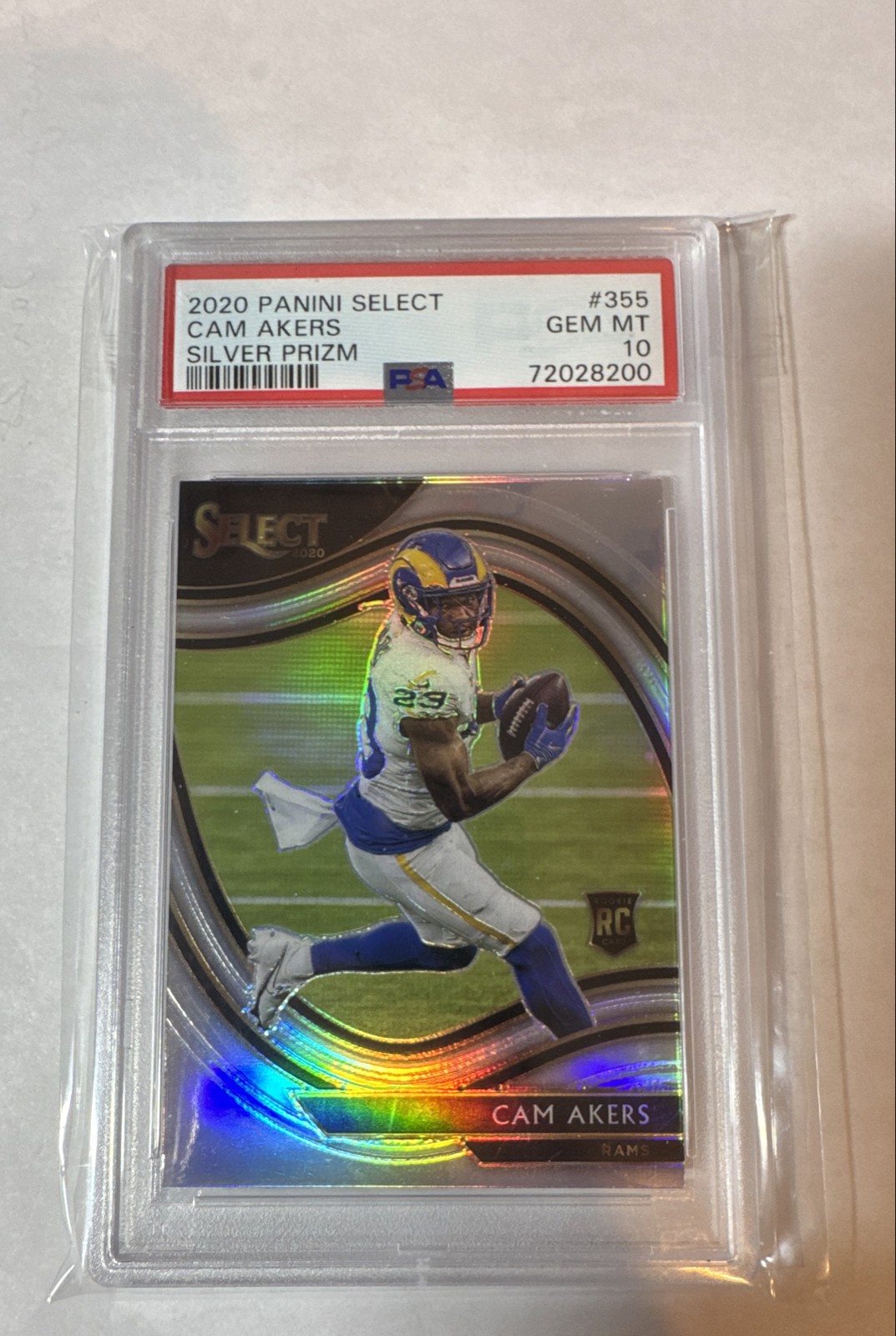 2020 Panini Select - Field Level Cam Akers #355 Silver Prizm (RC) PSA 10 Rams
