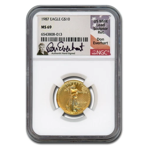 1987 1/4 oz American Gold Eagle MS-69 NGC (Everhart)