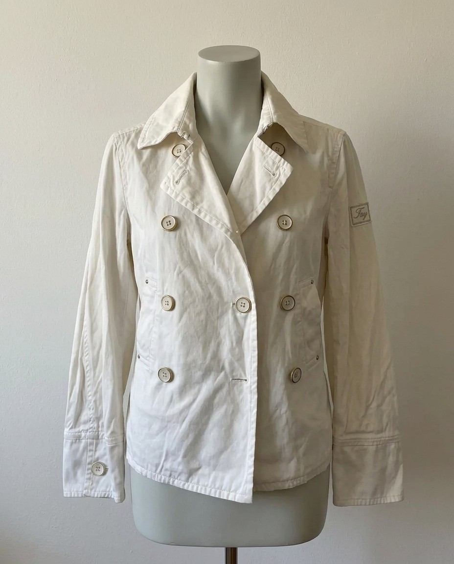 FAY GIACCA LEGGERA DONNA TG.S BIANCO ORIGINALE