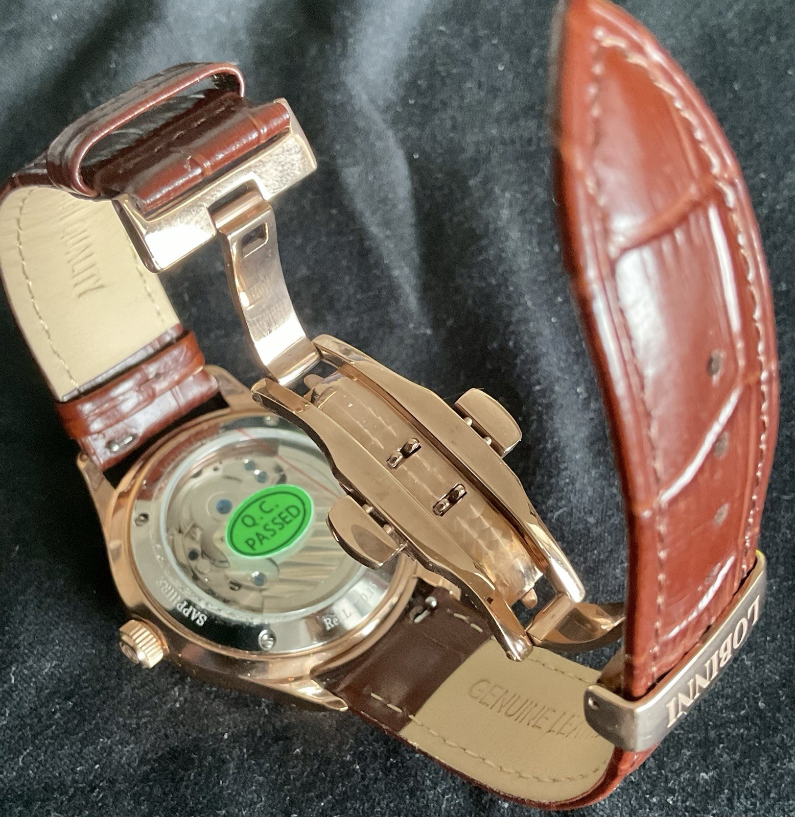 Mint  Automatic Lobinni Moon Phase/Date Dress Wat… - image 12