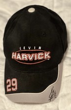 Sombrero ajustable Kevin Harvick #29 envejecido NASCAR negro. Firma en el borde