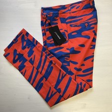 J Lindeberg Men's Tim Golf Print Pant Size 32x32 Neptune Tangerine Tango NEW NWT