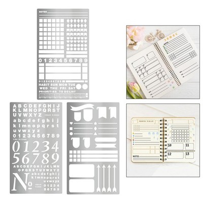 Metall Journal Schablone Vorlage für Lesezeichen Habit Tracker Holzverbrennung