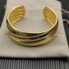David Yurman 18K Gold Wide Cuff Bracelet-Medium