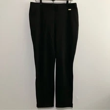 Rafaella Black Straight-Leg Pull On Dress Pants Size Large