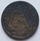 1855 w/ Arrows Seated Liberty Silver Quarter Dark AU 25C