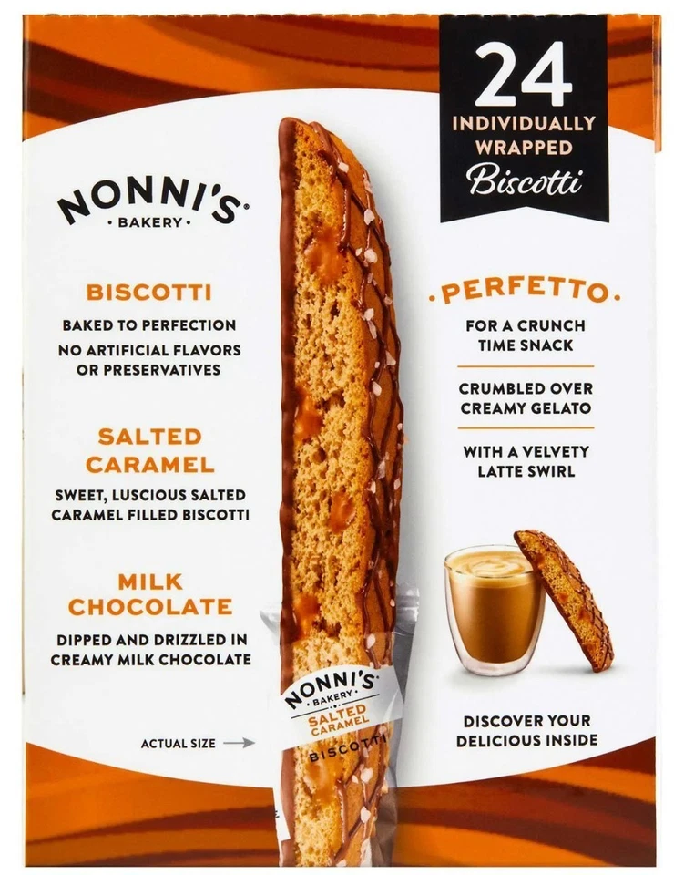 2 PACK - Nonni's Salted Caramel Biscotti 24 Ct - Total 48 Ct - FREE SHIPPING - Image 4 of 4