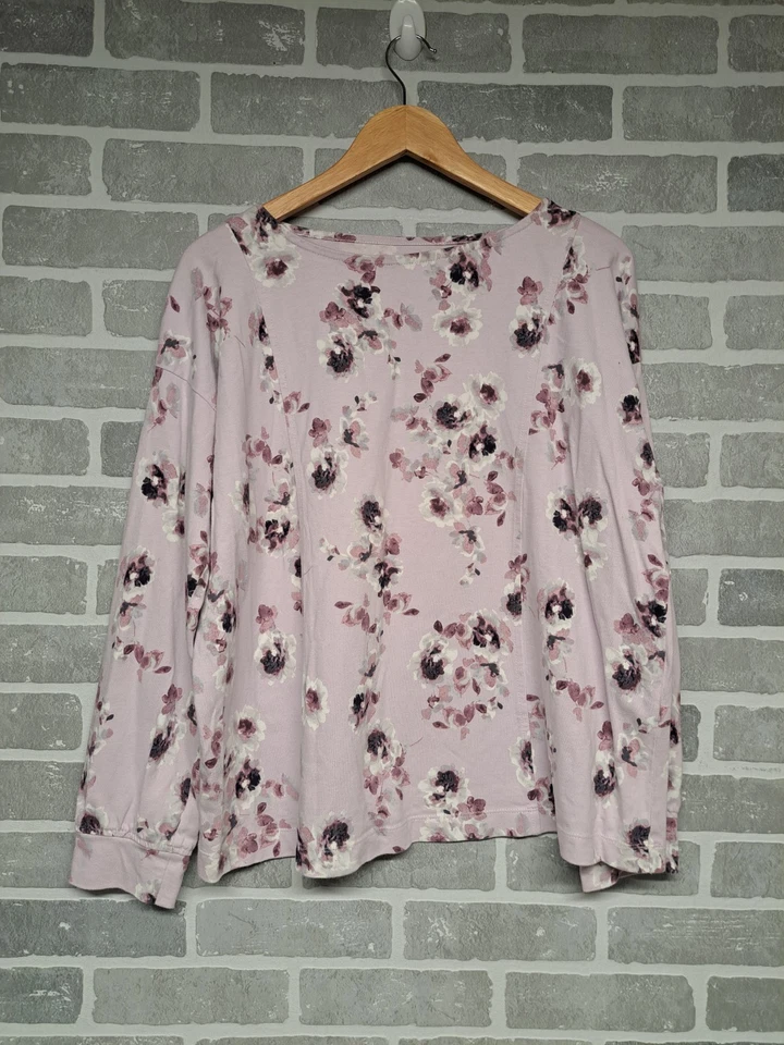 J. Jill Womens Organic Cotton Pure Jill Seamed Boat-Neck Sweatshirt Size Large - Image 3 of 4