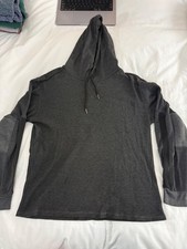 Men's Charcoal Grey Waffle Knit Hoodie