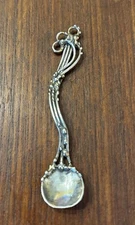 Salt Spoon Handmade With Granulation And Swirl Design Sterling USA Artisan Made