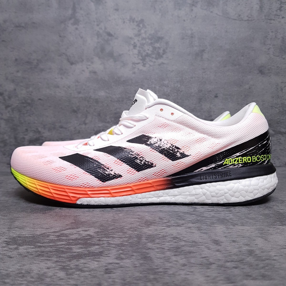ADIDAS Adizero Boston 9 M Running Shoes Mens Size 12 White Orange