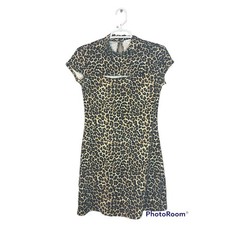 Love, Fire Nordstrom Cheetah Print Short Sleeve Bodycon Keyhole Dress Size S