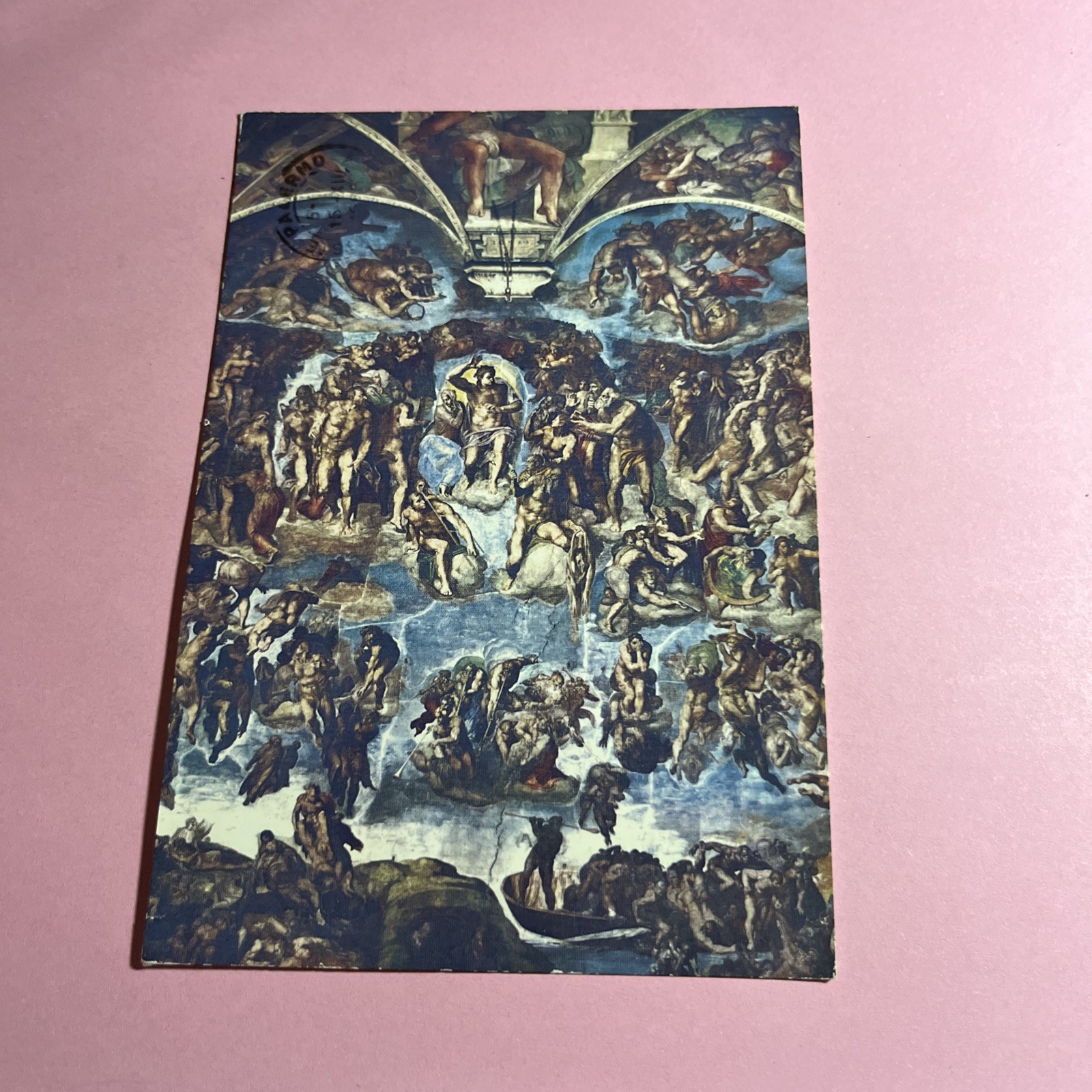 CARTOLINA A COLORI - CITTA' DEL VATICANO CAPPELLA SISTINA GIUDIZIO UNIVERSALE