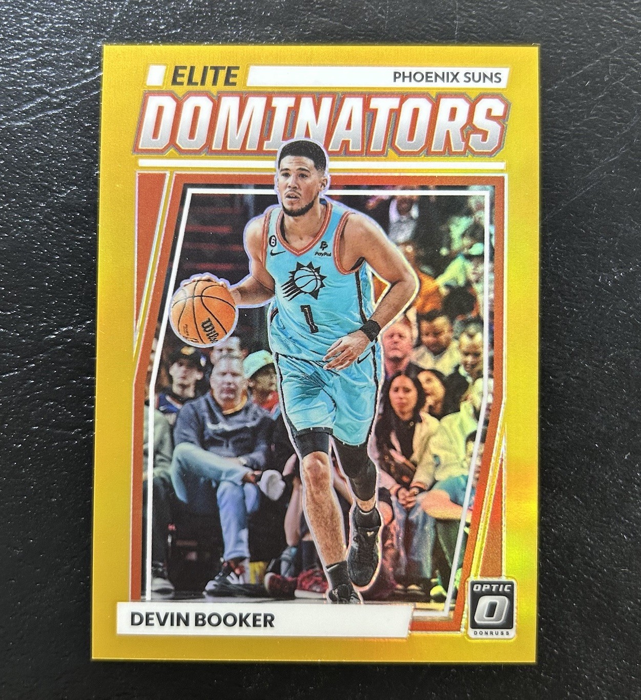 2022-23 Donruss Optic Elite Dominators Devin Booker Gold Prizm 01/10 Jersey #’d