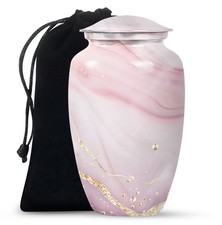Light Pink Abstract Large Funeral Urns For Human Ashes Adult Woman 10 Inch 